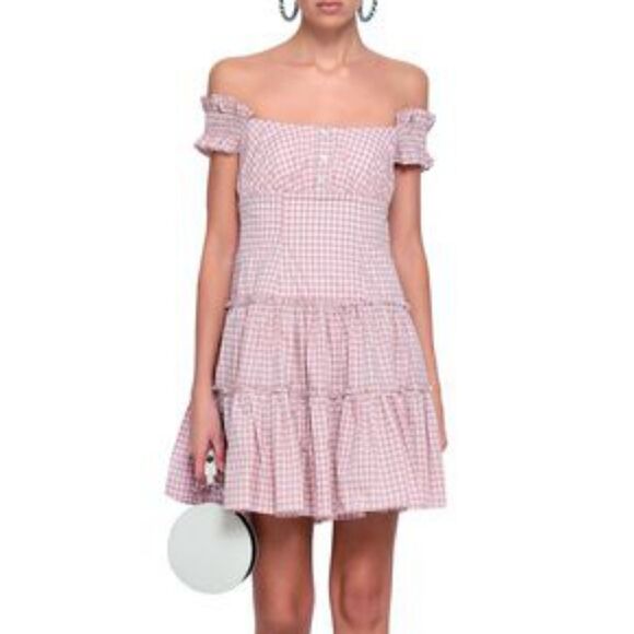 Caroline Constas Maria Check Mini Dress size S 4 6 NEW - Picture 2 of 5